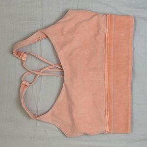 Lululemon FREE TO BE Longline BRA WILD A/B CUP Acid Wash Orange